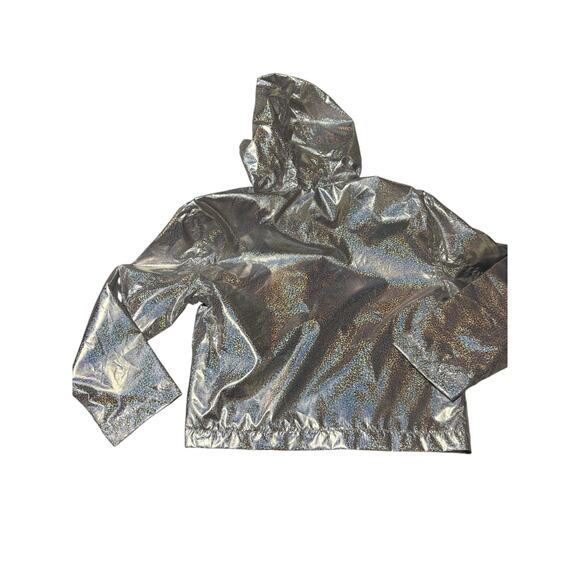 C & C 8 silver lightweight hooded lined jacket windbreaker nwt perfect - Picture 6 of 6